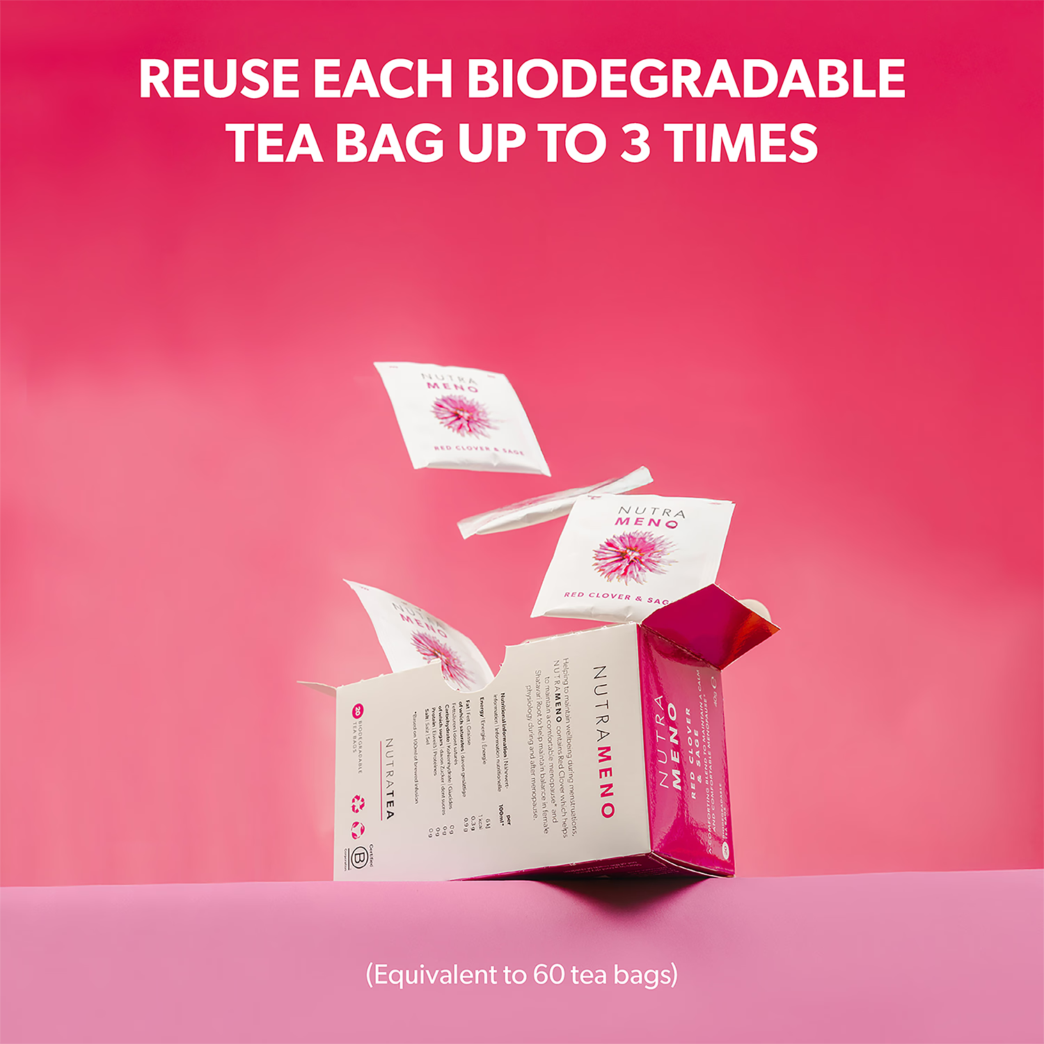 NutraMeno Herbal Tea 20 Tea Bags (British brand)