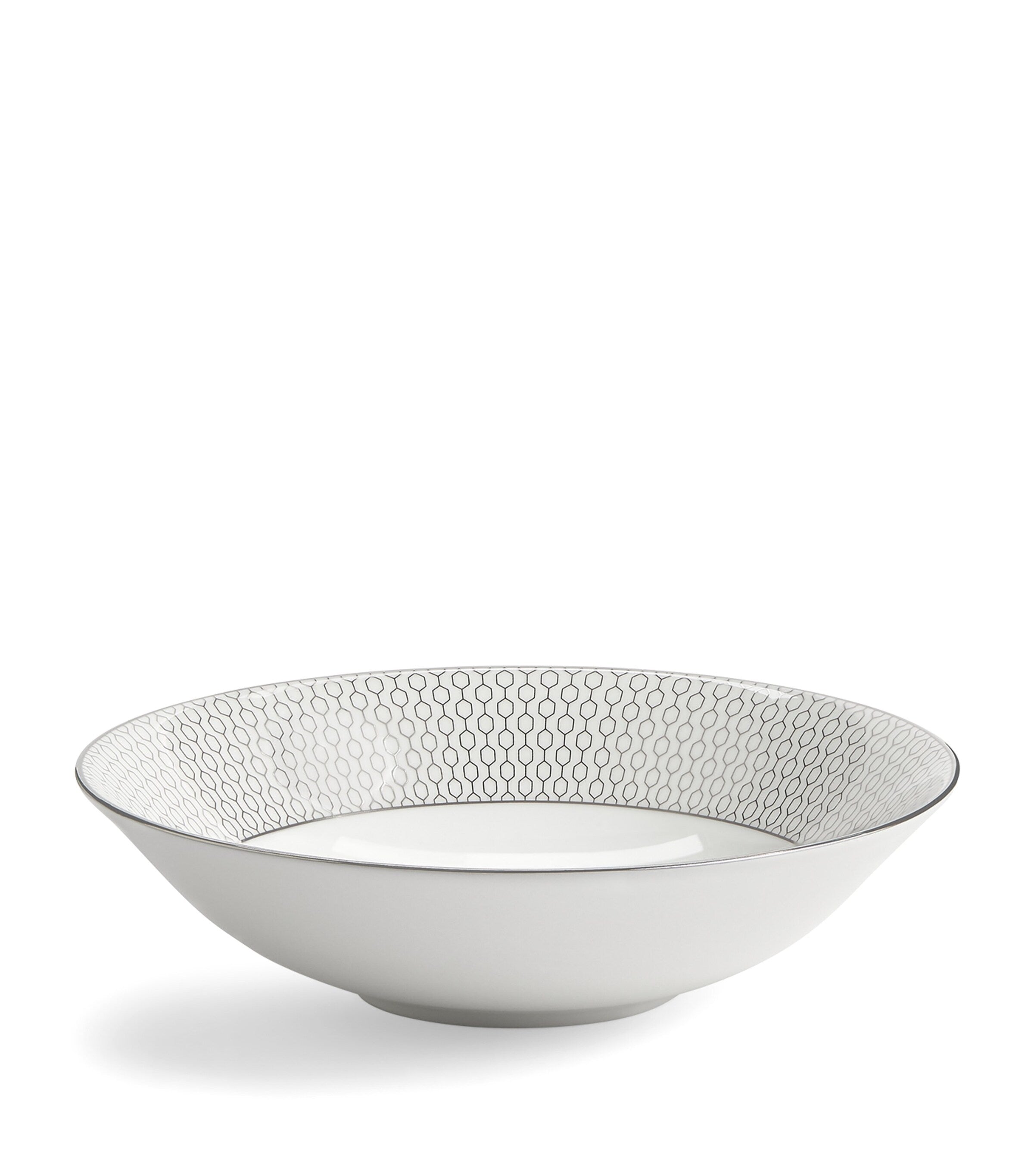 Wedgwood fine bone china soup bowl with platinum honeycomb pattern 20cm (British brand)