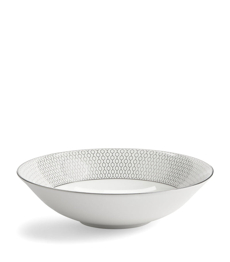 Wedgwood fine bone china soup bowl with platinum honeycomb pattern 20cm (British brand)