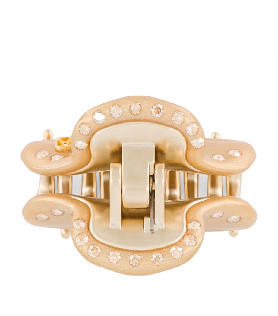 Alexandre de Paris gold-plated crystal-embellished hair clip, UK version
