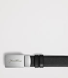 Montblanc grained leather cursive logo belt 3cm - British product