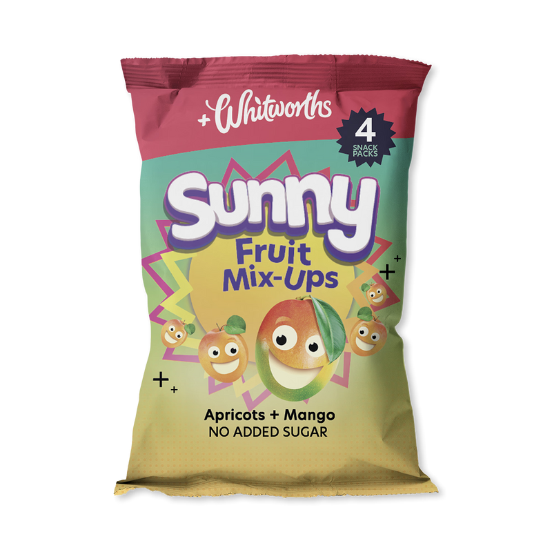 Whitworths dried fruit snack Apricots & Mango 4x 18g, imported from the UK