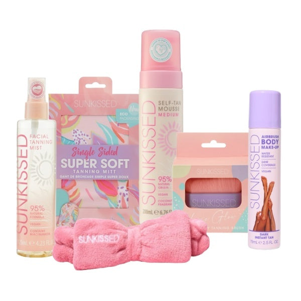 Sunkissed medium mousse and dark body makeup, imported from the UK
