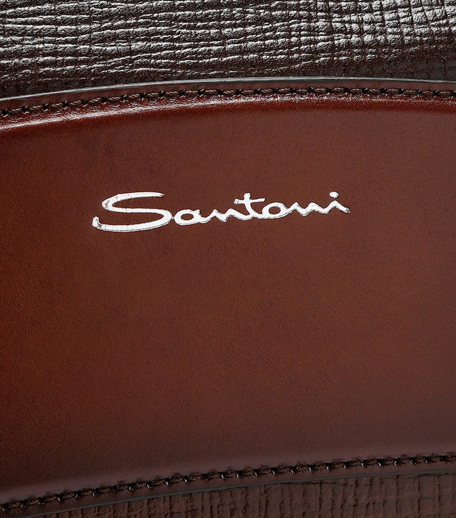 Santoni smooth leather weekend bag (British brand)