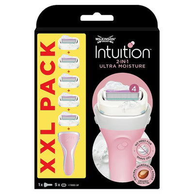 Wilkinson Sword Intuition 2-i-1 Damebarberblad med 5 Påfyll