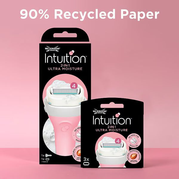 Wilkinson Sword Intuition 2in1 Razor Handle with Refills (British brand)