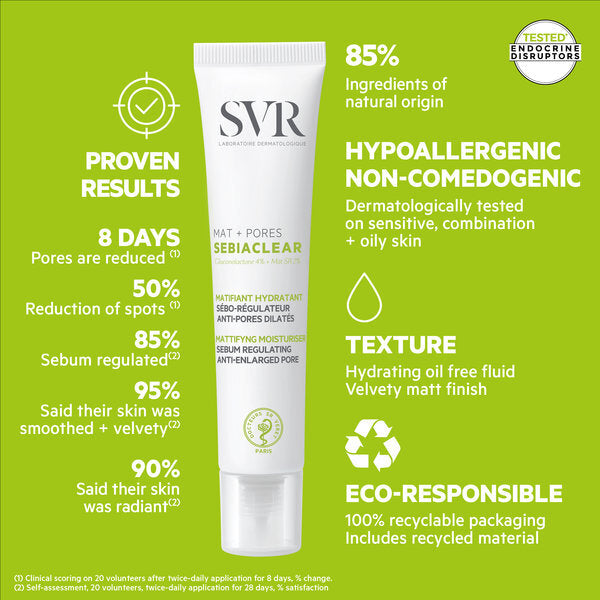 SVR Sebiaclear Mat+ Pores face fluid 40ml (British brand)