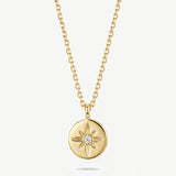 MUCHV gold coin necklace with star pendant 41cm chain - British product