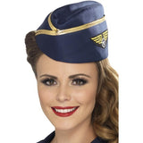 Smiffys Air Hostess Hat blue gold rim, imported from the UK