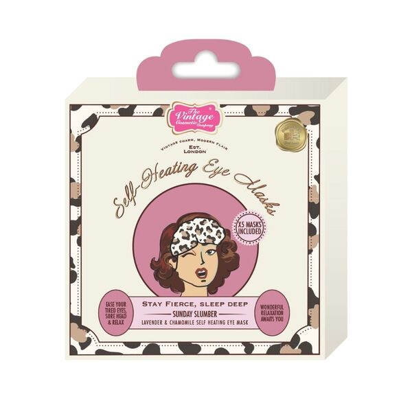 Sunday Slumber leopard warming eye mask 5 pack, UK version