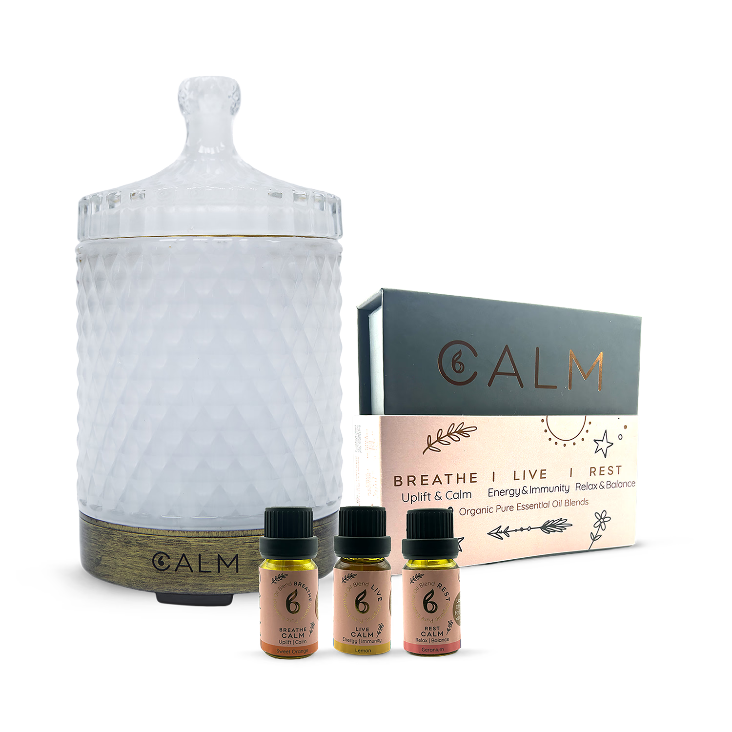 B Calm aroma diffuser set with essential oil blends 3x10ml, imported from the UK