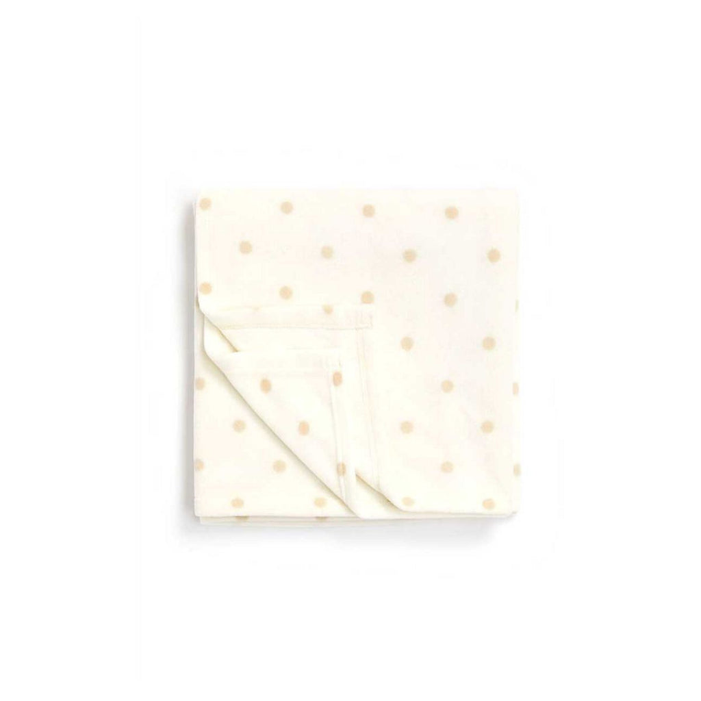 Mothercare Moses Basket, Crib or Pram Fleece Blanket - Cream Dot