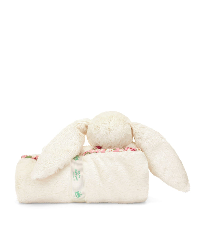 Jellycat Blossom Bunny blankie with strawberry ears, 56cm x 70cm, UK version
