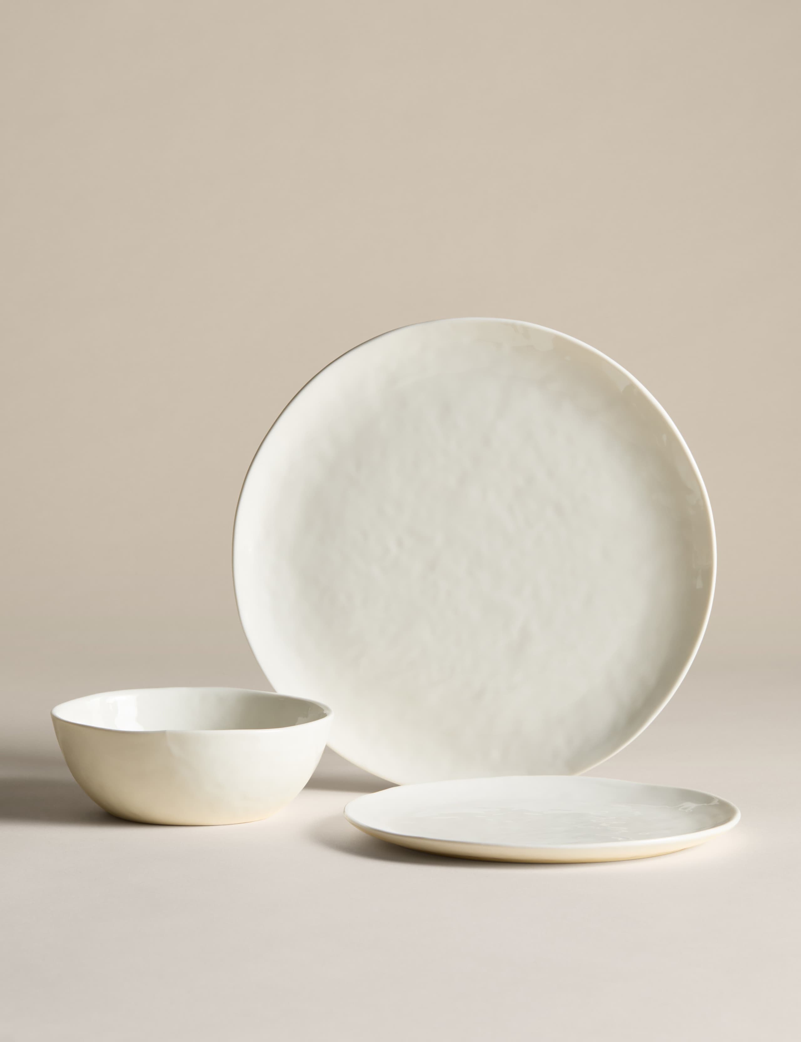 Artisan 12-piece dinner set, china textured finish - British product