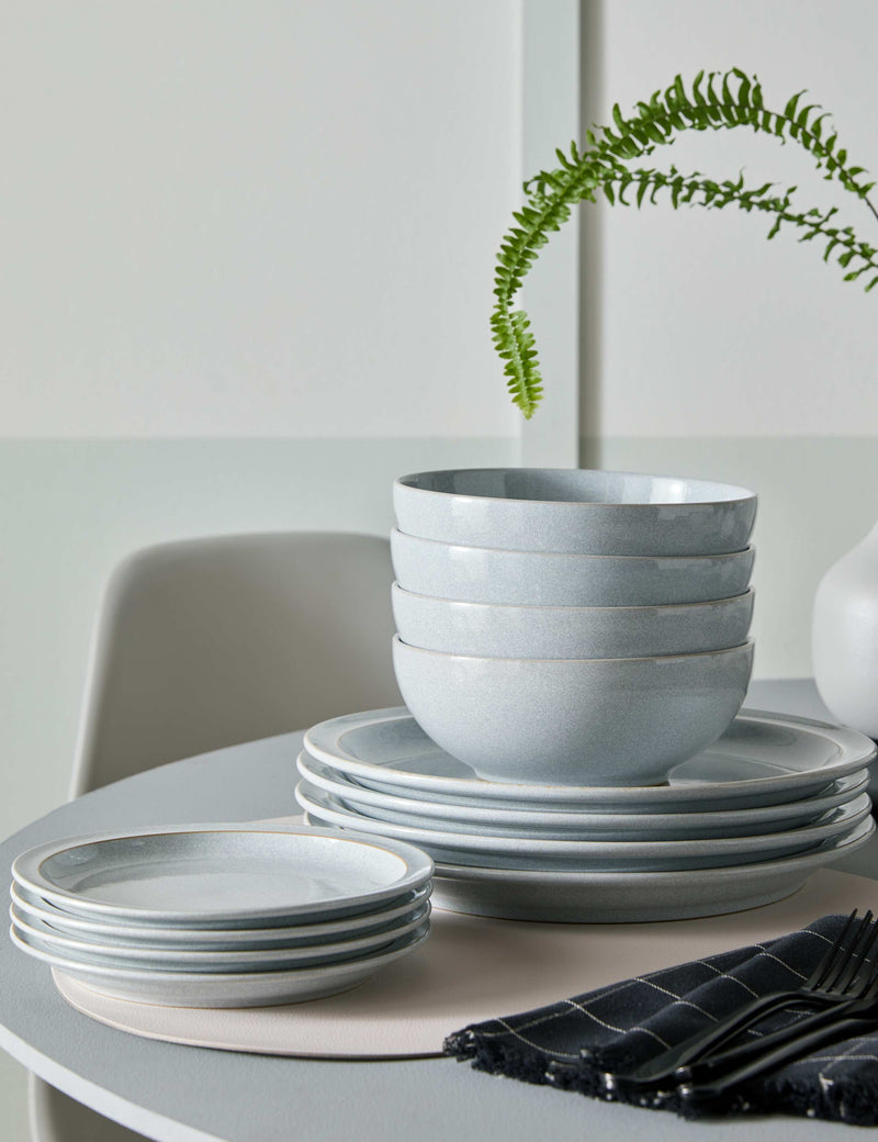 Denby dove grey dinner set 12 piece stoneware (British brand)