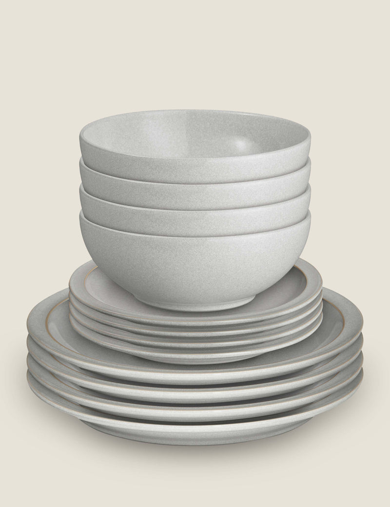 Denby dove grey dinner set 12 piece stoneware (British brand)