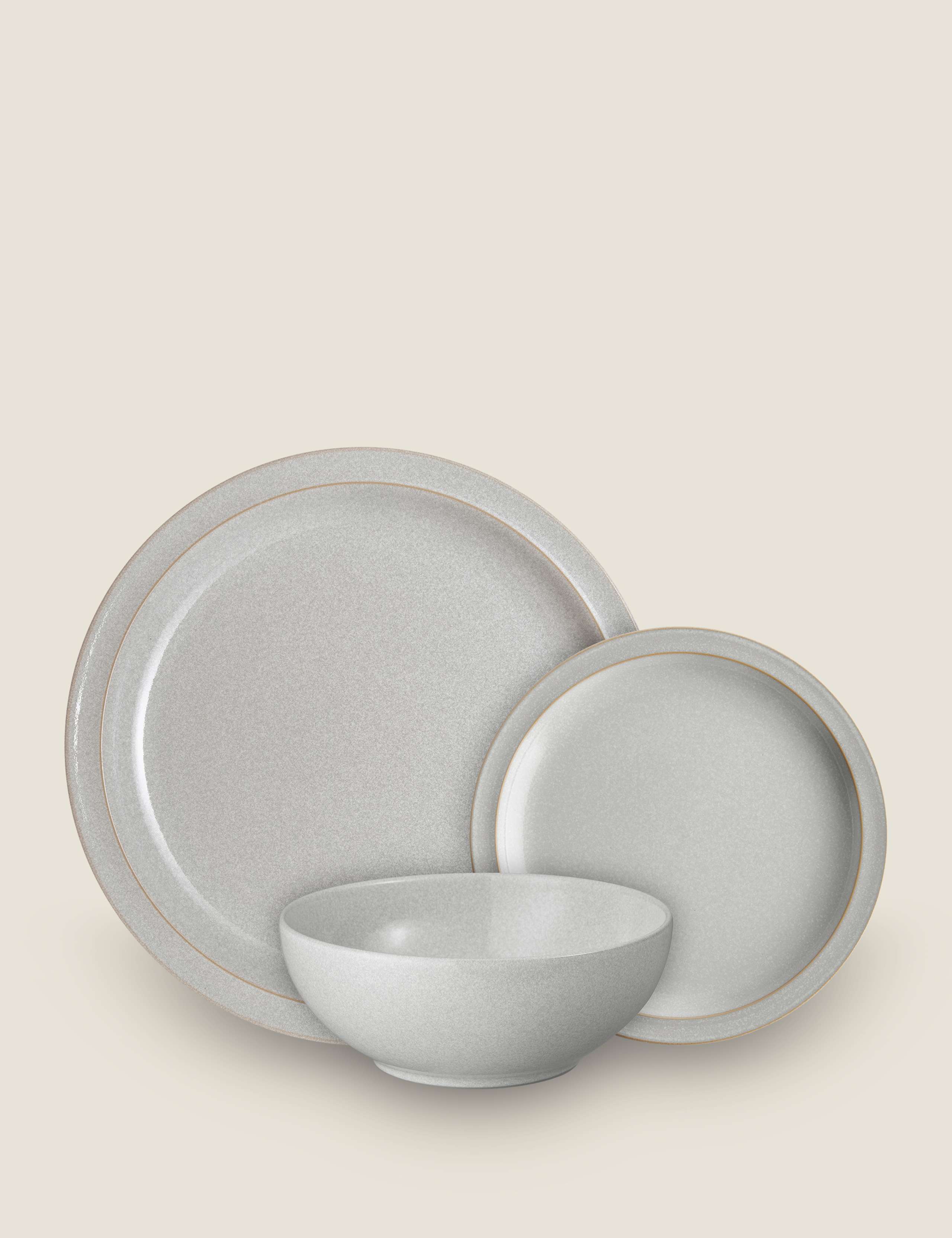 Denby dove grey dinner set 12 piece stoneware (British brand)