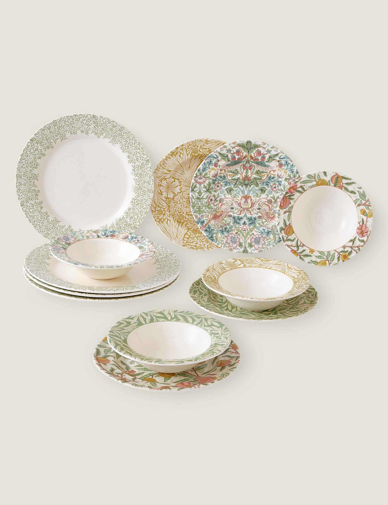 Morris & Co 12 piece patterned dinner set, British brand