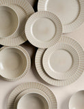 Reactive stripe stoneware dinner set 12 piece, UK version