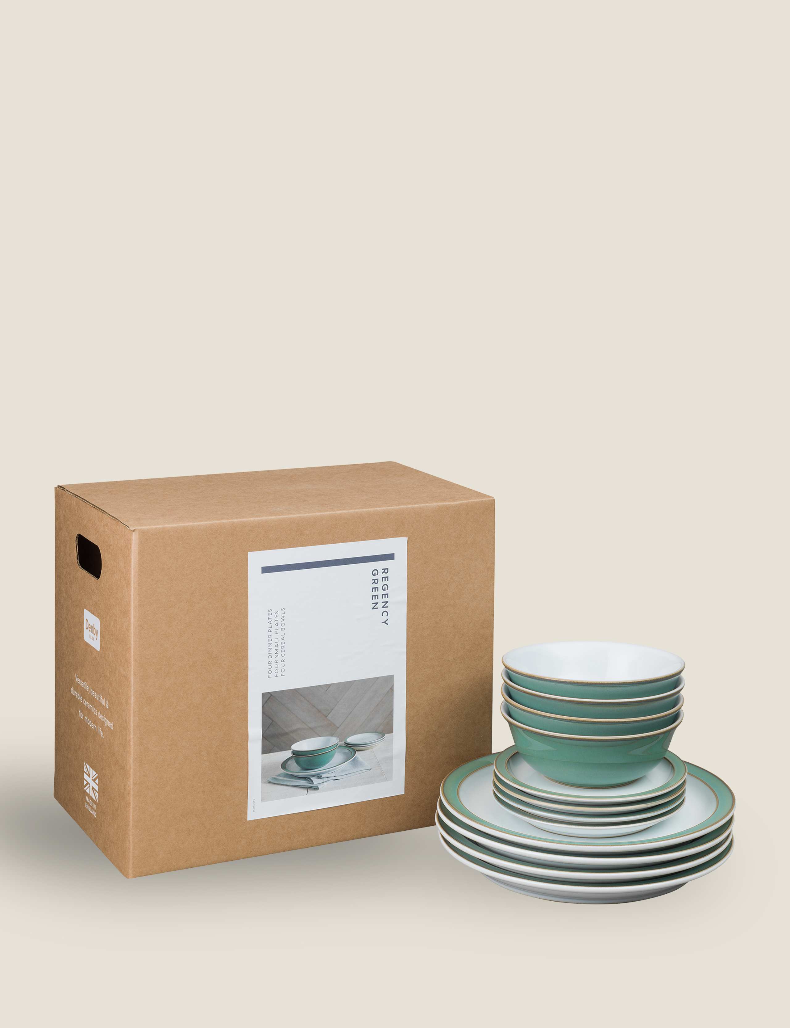 Denby Regency Green dinner set 12-piece - British product