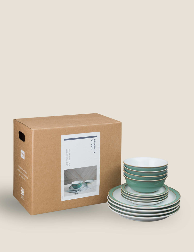Denby Regency Green dinner set 12-piece - British product