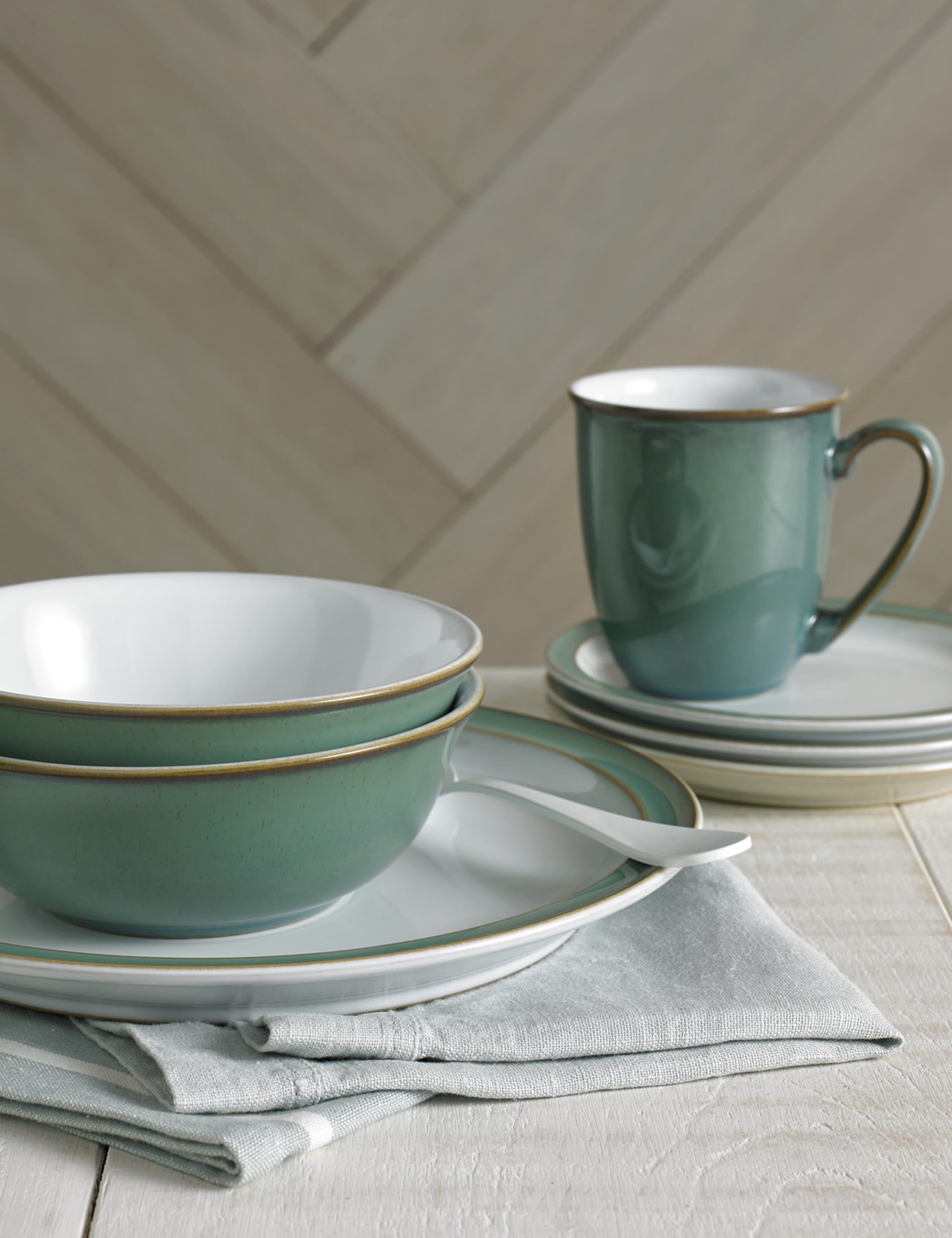Denby Regency Green dinner set 12-piece - British product