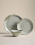 Textured spin dinner set 12 piece stoneware - British product