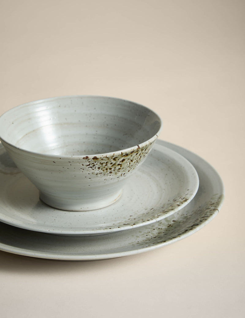 Textured spin dinner set 12 piece stoneware - British product