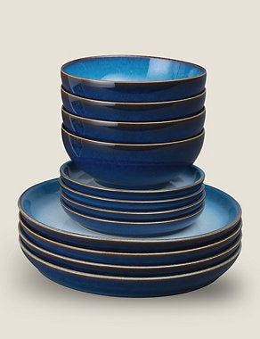 12 Piece Blue Haze Dinner Set