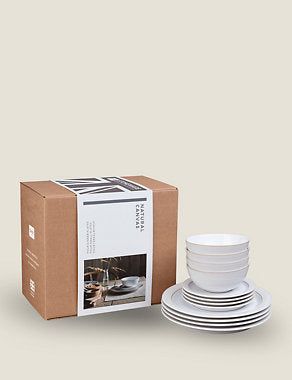 12 Piece Natural Canvas Dinner Set