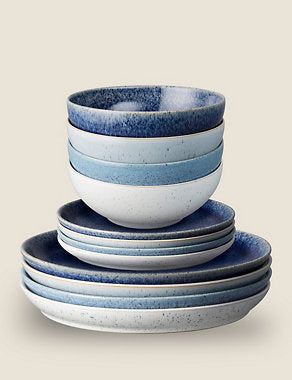 12 Piece Studio Blue Dinner Set