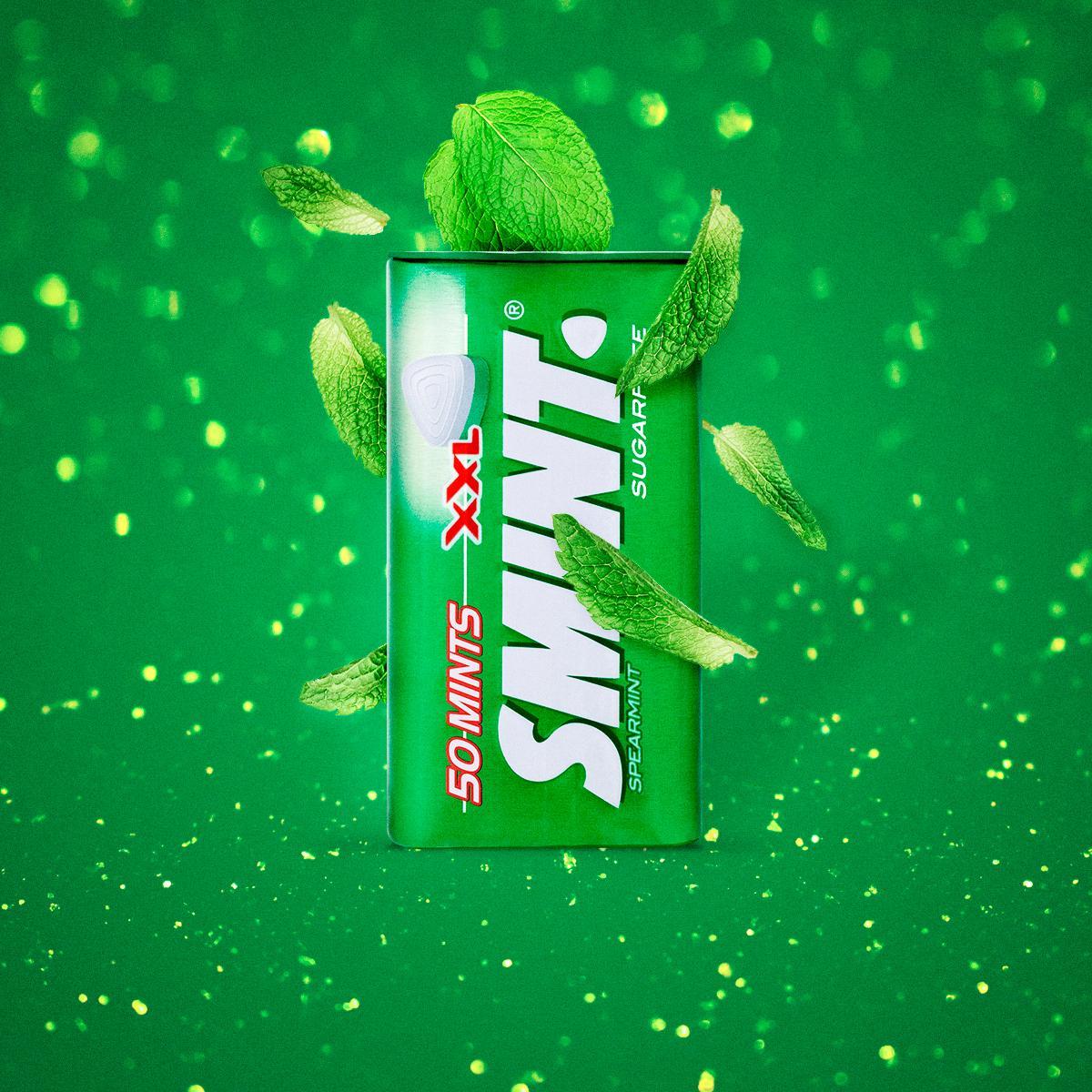 Smint XXL Spearmint sugarfree mints in tin 35g - British product