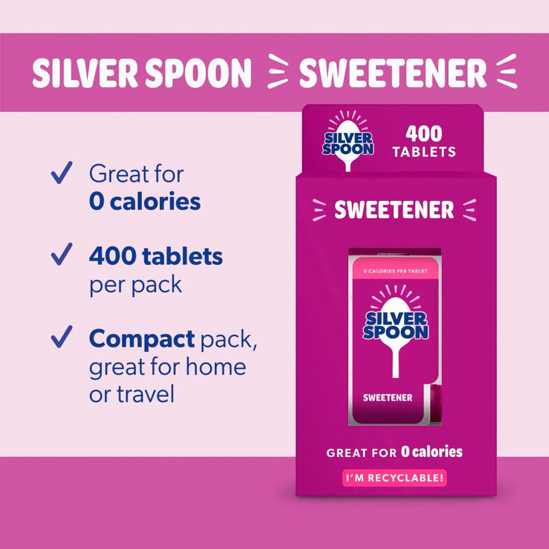 Silver Spoon zero calorie sweetener tablets 400 pack - British product