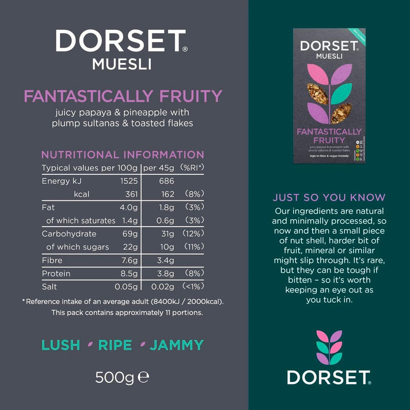 Dorset Cereals Fantastically Fruity Muesli 500g - British product