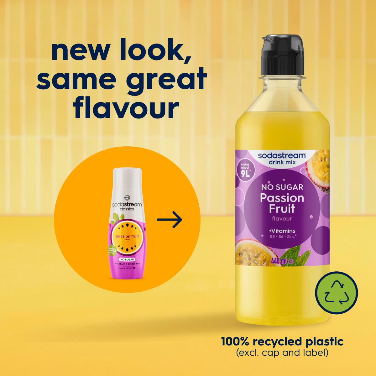 Sodastream passion fruit drink mix 440ml, imported from the UK