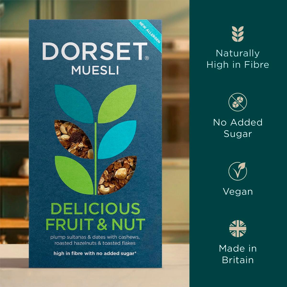 Dorset Cereals fruit and nut muesli 500g, imported from the UK
