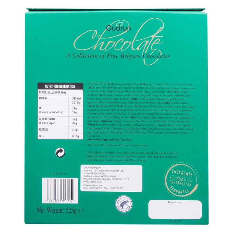 Gudrun Belgian Chocolates Box in Bag in Green 530g