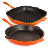 BergHOFF Neo cast iron frying pan and grill pan set 2 piece (British brand)