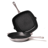 BergHOFF Neo cast iron frying pan and grill pan set 2 piece (British brand)