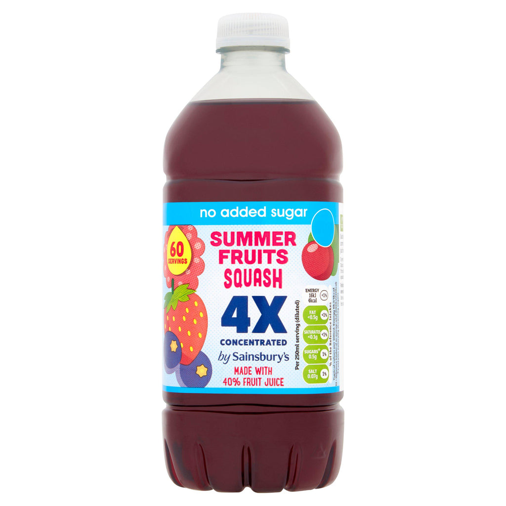 Sainsbury's Quadruple Strength Summer Fruits Squash 750ml