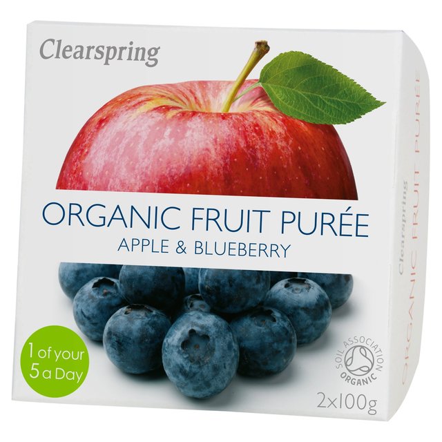 Clearspring Organic Apple & Blueberry Puree   2 x 100g