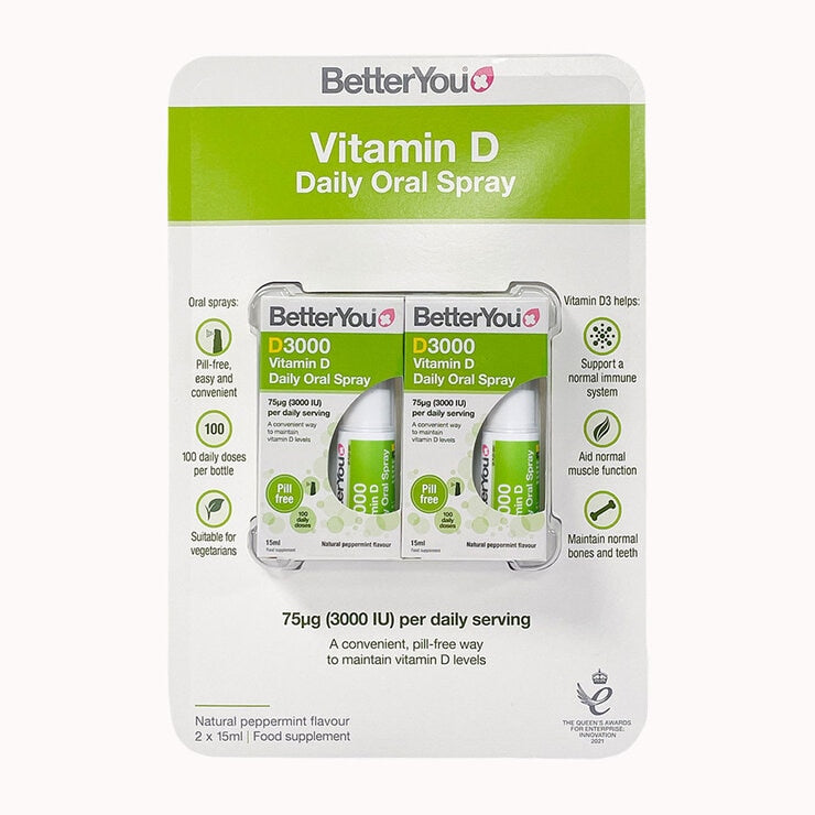 BetterYou Vitamin D Oral Spray 3000IU 2 x 15ml
