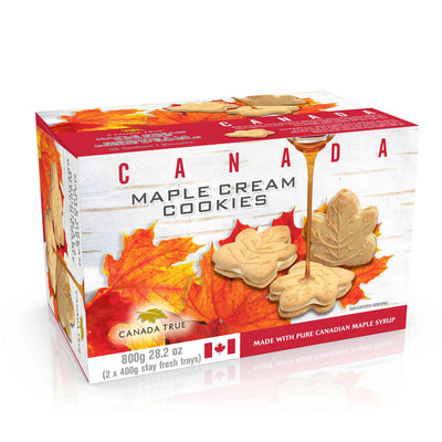 Costco UK Maple Syrup Cream Filled Leaf Shaped Cookies 800g- Buy online at McGrocer