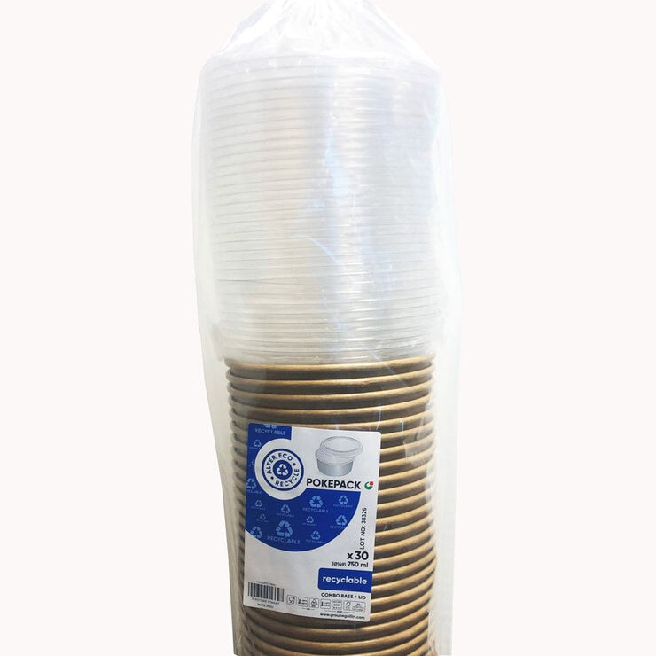 Sharpak Poke Bowl Lid 750ml 30 Pack