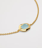 Monica Vinader gold vermeil aquamarine Odyssey bracelet, imported from the UK
