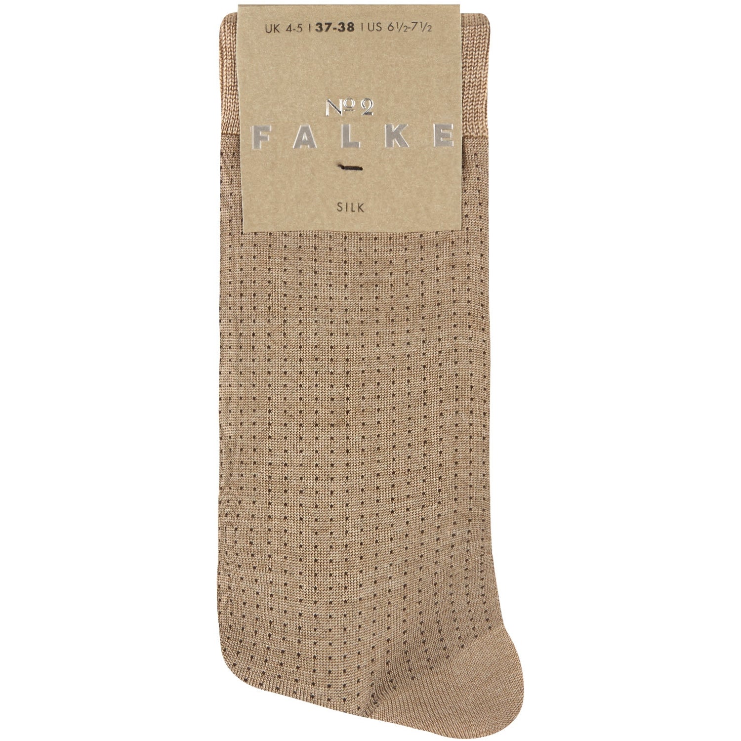 Falke No 2 silk sock with dotted pattern and reinforced heel, UK version