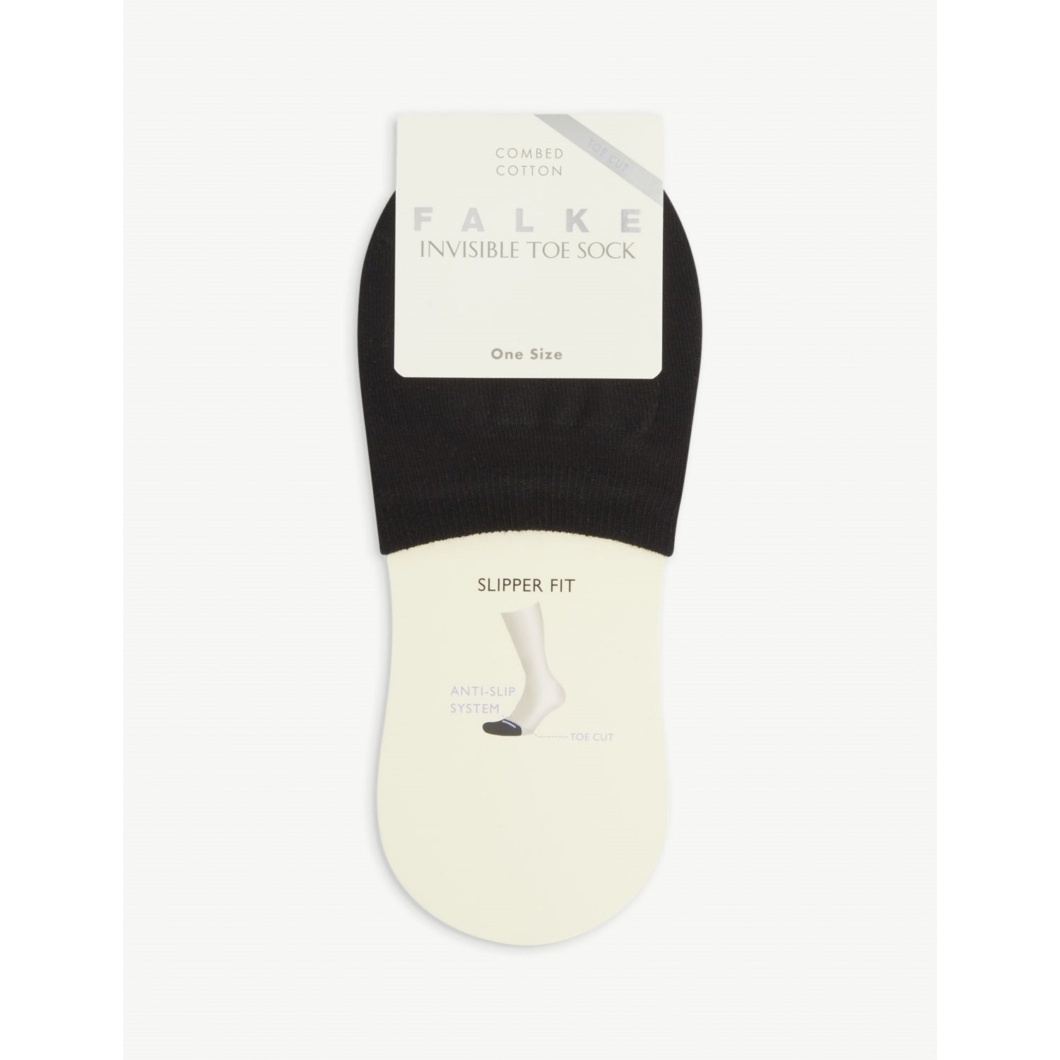 Invisible cotton-blend toe socks - 3009 BLACK