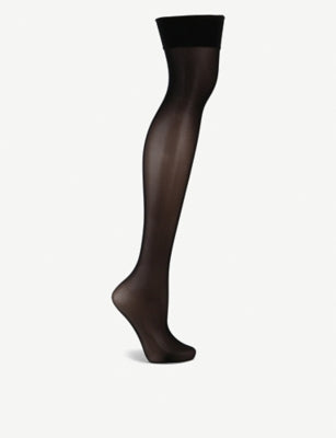 Wolford Individual 10 stockings with stay-up band (British brand)