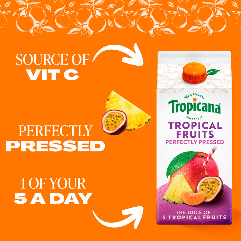 Tropicana tropical fruit juice blend 1.5L carton (British brand)