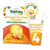 Tropicana Kids Pineapple & Mango smoothie 4 x 150ml cartons (British brand)